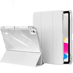 متوافق مع IPAD (A16) 11 بوصة الجيل الحادي عشر CASE 2025 ولحالة الجيل العاشر iPad 10.9 بوصة 2022 ، Clear Back Trifold Stand مع Holder Holder Wake/Sleep ، Blue