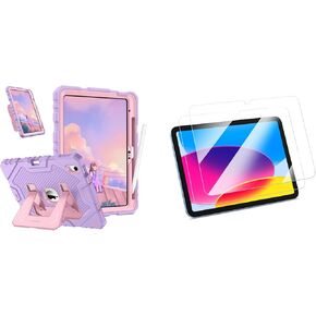 Fintie Kids Friendly Case for iPad (A16) 11th Generation 11 Inch (2025), iPad 10th Generation 10.9 Inch (2022) Bundle with 2 Pack Fintie Tempered Glass Screen Protector