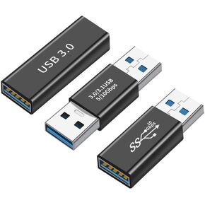 3 Pack USB 3.0 اقتران محول ، USB أنثى إلى محول أنثى ، من النوع أ من الذكور ، USB A أنثى إلى الذك