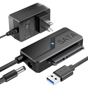 3.5 Hard Drive Enclosure Bundle SATA to USB Adapter with Power with 12V 24W Adapter External Hard Drive Cable
