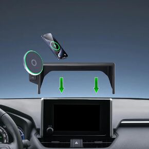 Car Phone Holder for Toyota RAV4 2019-2025 Accessories Apply to 7/8 Inch Touch Screen15W Fast Wireless Charger Screen Fixed Clip Cell Phone Mount Hands-Free 360 Degree Rotation