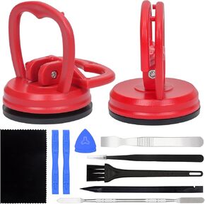 Strebito شفط أكواب الشقوق 2 قطعة + مجموعة أدوات SPUDGER PRY TOOL BUNDDLE ، مجموعة أدوات Ultimate لـ IMAC ، iPhone ، Macbook ، iPad ، التلفزيون ، الهاتف ، الكمبيوتر المحمول ، الكمبيوتر ، الكمبيوتر اللوحي ، مزيل شاشة LCD