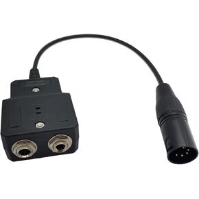 GA-AB Aviation Headset Adapter GA Dual Plugs to Airbus XLR 5 Pin Male Cable General Aviation Twin Connectors GA Headphone Adapter Compatible with Airbus Boeing GA Headsets A19 A20 A21 David Clark