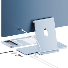 USB C HUB لـ IMAC 24 Inch 2021 2023 2024 ، 8 في 1 IMAC USB HUB مع توسع M.2 SSD (SSD غير مدرج) ، USB A/C 3.2 10GBPS ، 2 USB A 2.0 ، SD/TF ، IMACM1 M3 M4 SLIM SLIM