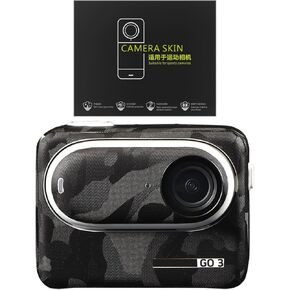 Camera Skin for Insta 360 Go 3 Protective Sticker Camouflage Black Skin Decals for Insta360 Go 3 Full Wrapped Film Anti-Scratch Protection
