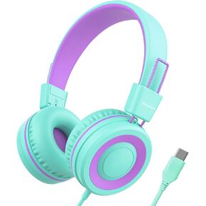 Wired Kids Headphones with Microphone for School(4 Pack), 3.5mm Headphone with 94dB Volume Limited, Foldable, Colorful (Mixed Color) Headphones for Girls/Boys/Students/Classroom/Travel