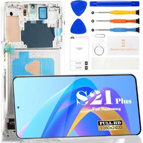 Incell for Samsung Galaxy S21+ 5G LCD Screen Replacement for Galaxy S21 Plus 5g LCD Display for SM-G996B SM-G996U Digitizer Touch Screen Assembly Repair Part with Frame (Phantom Silver)