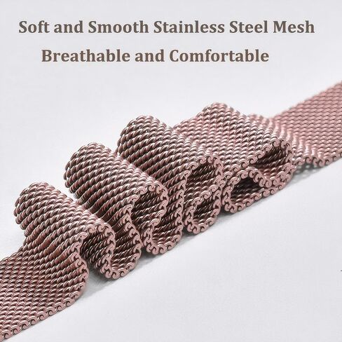 Compatible With Apple Watch Band Series 10 42mm Stainless Steel Mesh Loop Clasp Watch Strap 38mm/40mm/41mm Self-Adjustable Band for iWatch Series 9/8/7/6/5/4/3/2/1/SE in Saudi Arabia
