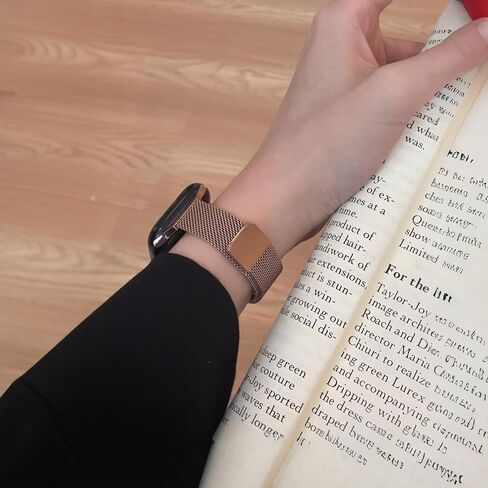 Compatible With Apple Watch Band Series 10 42mm Stainless Steel Mesh Loop Clasp Watch Strap 38mm/40mm/41mm Self-Adjustable Band for iWatch Series 9/8/7/6/5/4/3/2/1/SE in Saudi Arabia