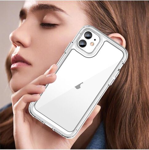 متوافق مع حالة iPhone 11: مع [واقي الشاشة الزجاجية المقببة] [المدمج في 4 وسائد هوائية] [غير صفراء] علبة هاتفية مقاومة للصدمات العسكرية لجهاز iPhone 11 ، Crystal Clear in Saudi Arabia