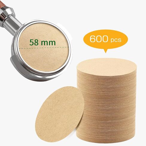 ورقة مرشح إسبرسو 600pcs لآلة كاسابريوز إسبرسو ، شاشة الصولجان المرشح للفلتر القابل للتصرف لـ De'longhi stilosa Manual 51mm Portafilter Filter Satend ، 51mm in Kuwait