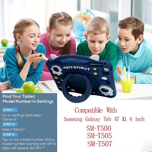 3D Cute Vivid Cat Case for Samsung Galaxy Tab A 10.1 inch 2019 SM-T510/T515,Kawaii Cartoon Character Pretty Cat Soft Silicone Rotating Stand Case with Lanyard for Kids Teens Girls Women in Saudi Arabia