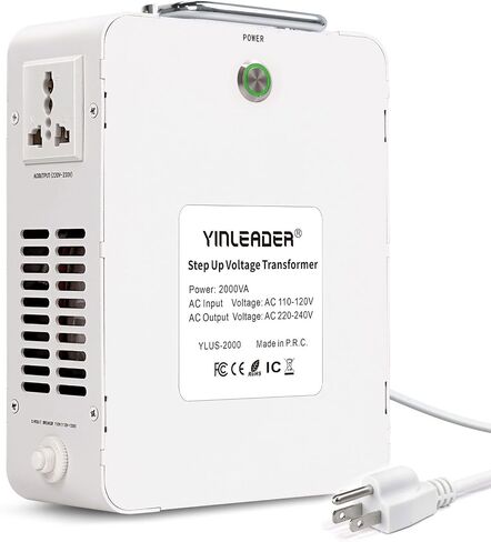 Yinleader 1500w 110v to 230v Step Up Transformer Power Voltage Converters(White) in Kuwait