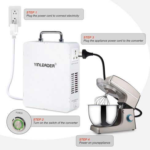 Yinleader 1500w 110v to 230v Step Up Transformer Power Voltage Converters(White) in Kuwait
