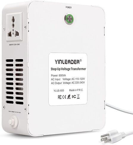 Yinleader 1500w 110v to 230v Step Up Transformer Power Voltage Converters(White) in Kuwait