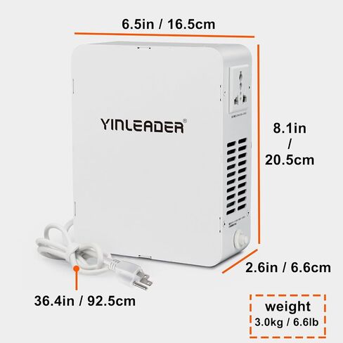 Yinleader 1500w 110v to 230v Step Up Transformer Power Voltage Converters(White) in Kuwait