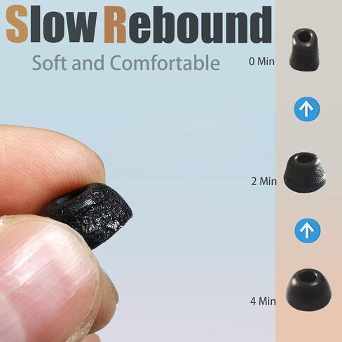 نصائح أذن الرغوة للذاكرة لـ Sennheiser Momentum 4 True Wireless Presection Prescips Tips for Sennheiser Momentum 4 True Wireless ، Fit in Case ، 3 Pairs LMS Black in Kuwait