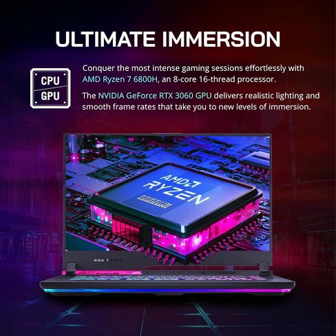 Asus 2022 ROG Strix G15 15.6'' FHD 144Hz Gaming Laptop, AMD Ryzen 7-4800H, 16GB RAM, 512B PCIe SSD, Backlit Keyboard, GeForce RTX 3060 Graphics, Windows 11 Home, Gray, 32GB Snowbell USB Card in Saudi Arabia