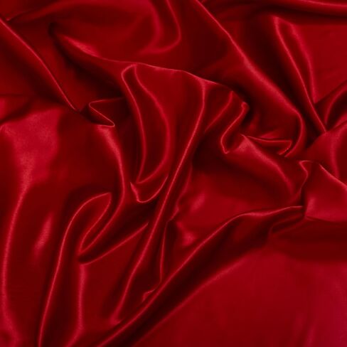 قماش Fynite 2 ياردة من الساتان Charmeuse | 2 ياردة | عرض 44 بوصة | قماش ساتان حريري لامع | ديكورات أزياء فستان الزفاف - بورجوندي in Kuwait