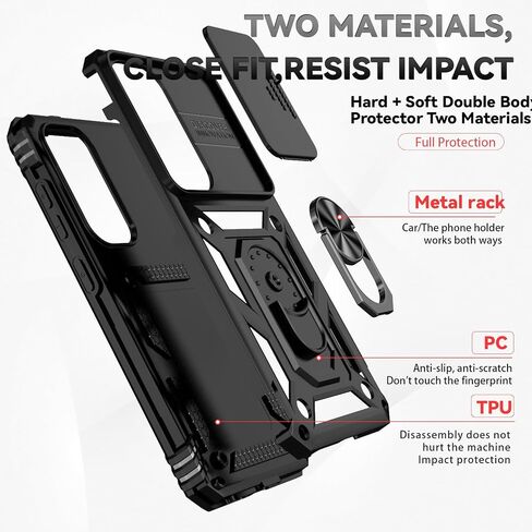 بالنسبة لحالة Samsung Galaxy S25 مع حامي شاشة HD Cover Cover ، فإن حامل الحلقة المغناطيسية ذات الطبقات العسكرية ذات الطبقات العسكرية. in Kuwait