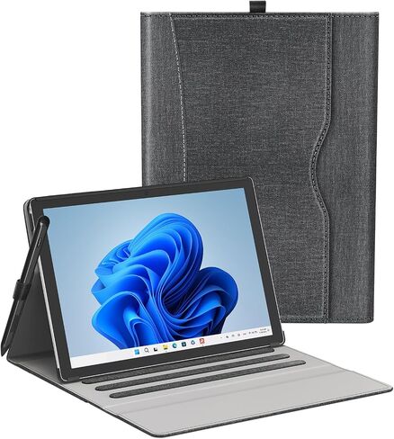 CASE FIT 12.3 في Microsoft Surface Pro 7/7+/6/5/4 ، غطاء أعمال محفظة عرض الزاوية المتعددة مع حامل القلم والجيب ، متوافق مع لوحة مفاتيح غطاء النوع ، الأسود in Saudi Arabia