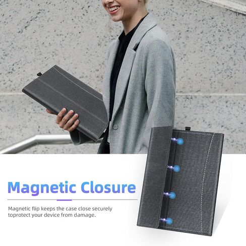 CASE FIT 12.3 في Microsoft Surface Pro 7/7+/6/5/4 ، غطاء أعمال محفظة عرض الزاوية المتعددة مع حامل القلم والجيب ، متوافق مع لوحة مفاتيح غطاء النوع ، الأسود in Saudi Arabia