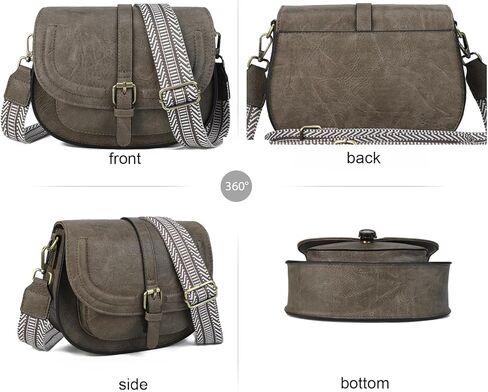 Crossbody Bags for Women,Small Saddle Purse and Boho Cross Body Handbags,Vegan Leather in Saudi Arabia