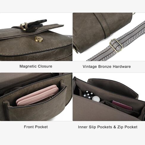 Crossbody Bags for Women,Small Saddle Purse and Boho Cross Body Handbags,Vegan Leather in Saudi Arabia