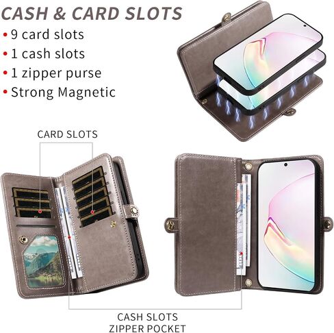 حالة الهاتف ASUWISH لـ Samsung Galaxy Note 10 Plus Note10+ 5G ZIPPER WALLET CELLED مع حزام زهرة شاشة الزجاج المزدحمة NOTE10+ NOTES 10+ TEN S10 10PLUS GRAY in Kuwait