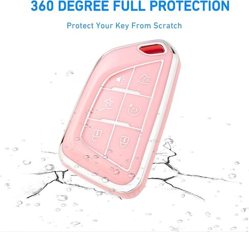 Key Fob Cover with Keychain for Cadillac 2020 2021 2022 ATS CT5 CT6 XT4 XT5 XTS Soft TPU Car Smart Keys Case in Kuwait