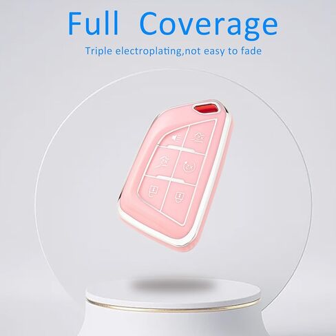 Key Fob Cover with Keychain for Cadillac 2020 2021 2022 ATS CT5 CT6 XT4 XT5 XTS Soft TPU Car Smart Keys Case in Kuwait