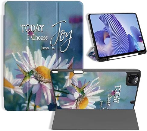 Built-in Pencil Holder,Compatible with Apple iPad 9th 8th 7th Generation Case 10.2 Inch Protective Cover with Kickstand,for Love,Bible Verses Flowers Birds in Saudi Arabia