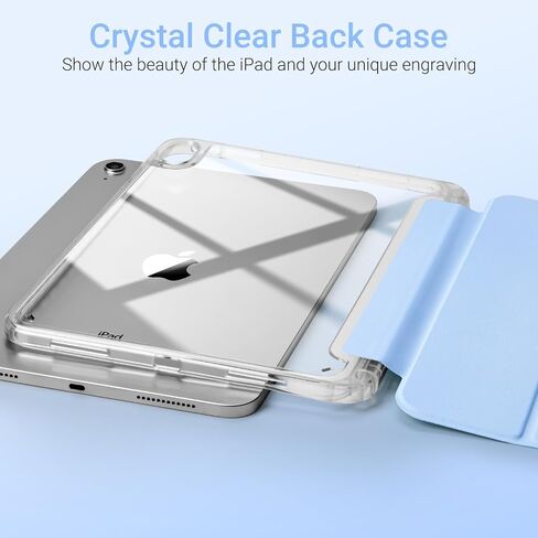 Compatible with iPad (A16) 11 Inch 11th Generation Case 2025 and for iPad 10th Generation Case 10.9 inch 2022, Clear Back Slim Trifold Stand with Pencil Holder Auto Wake/Sleep, Blue in Saudi Arabia