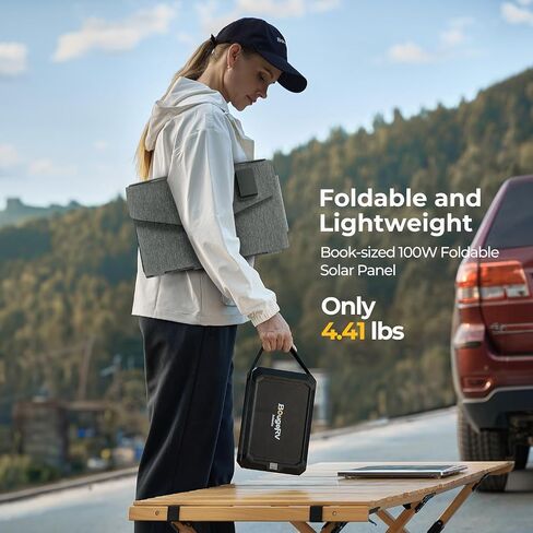 BougeRV 50 وات لوحة شمسية محمولة من الألياف الزجاجية لمحطة طاقة JuiceGo 240Wh، شاحن شمسي قابل للطي مع مخرج USB للهواتف، شحن سريع للغاية للأماكن الخارجية والتخييم والمشي لمسافات طويلة in Kuwait