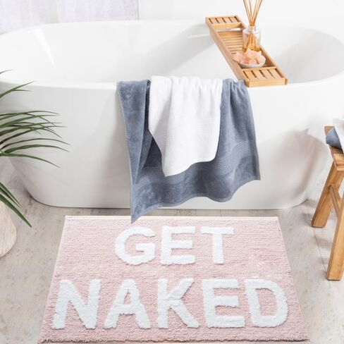 Evovee Get Naked Bath Mat Funny Cute Bathroom Rugs Navy Blue Lavender Get Naked Rug Shower Funny Bathroom Decor Fun Cute Bath Mat Non-Slip Washable in Kuwait