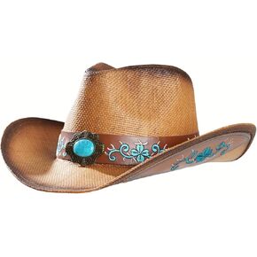 Men's Women's Straw Cowboy Hat Cowgirl Hat with String Woven Sun Hat Western Cowboy Hat Fishing Hat Beach Hat