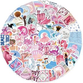 110PCs Pack Disco Cowgirl Sticker for Kids,Pink Fashion Cow Girl Stickers for Kids Girl,Coastal Cowgirl Waterproof Vinyl Decals for Laptop,Water Bottle Sticker for Girls,Party Supplies Stickers