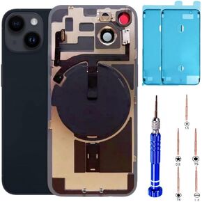 14 Back Glass Replacement Kit with Plate & Flex Cable and All Parts, Starlight, 6.1 Inch for iPhone 14 Back Cover Glass, with Repair Tools (Starlight)