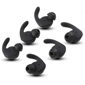 angwang 6Pcs Earbuds Cover in-Ear Tips Soft Silicone Skin Earpiece Ear Hook Buds Replacement for Hua-wei xSport/Honor AM61 Sports Bluetooth Headset, S/M/L, Black