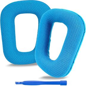 Replacement Ear Pads for Logitech G430, G930, G35, F450, G432, G332 Headphones, Ear Covers (Mesh Fabric/Blue)