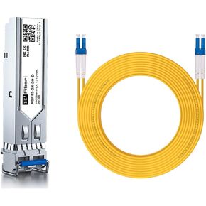 1Gb Singlemode Module with 10m OS2 LC to LC Fiber Cable, 1000BASE-LX/LH Compatible for Cisco GLC-LH-SMD, Meraki, Ubiquiti,Mikrotik, Intel, Netgear,D-Link and More
