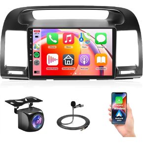 2G+64G Android 13 Car Radio for Toyota Camry 2000-2006, Rimoody Car Stereo Wireless Carplay Andorid auto Mirror Link 9'' HD Touchscreen GPS WiFi Bluetooth FM/RDS EQ-32 SWC Split Screen Backup Camera