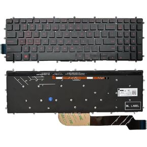 Laptop Replacement US Layout Red Backlight Keyboard for Dell Inspiron 3579 3583 3779 5565 5567 5570 5575 5587 7566 7567 7577 7588 5765 5767 5770 5775 7773 7778 7779 Series Red Letter 03R0JR