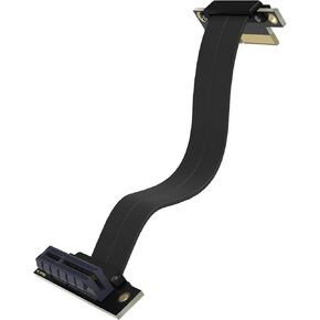 PCIe x4 4.0 Riser Cable,PCI-Express 4X Female to Female Extension Cable PCI-e Extender Adapter 20CM_Dual 90 Degrees