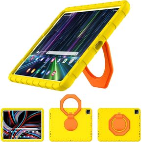 for iPad Pro 12.9 Case 3rd 4th 5th 6th Generation with Pencil Holder & 360° Rotating Handle Stand, New Cute Rugged Cover for iPad Pro 12.9 inch 2022/2021/2020/2018 - Purple