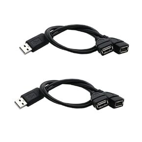 USB Splitter Cable 1 in 2 Out USB Extender Male to Dual Female USB 2.0 Cord USB Hub Power Y Wire Expander Lead