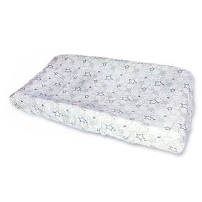 Softest Cotton Muslin Changing Pad Cover, Pastel Blue & Sterling Starshine