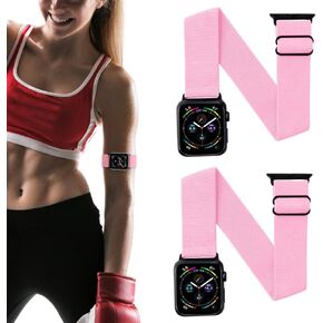 IFCASE 2 Pack Elastic Arm/Ankle Band for Apple Watch 49/46/45/44mm, 42/41/40mm iWatch Series Ultra 10 9 8 7 6 5 4 SE, Sport Strap Unisex Armband or Ankleband