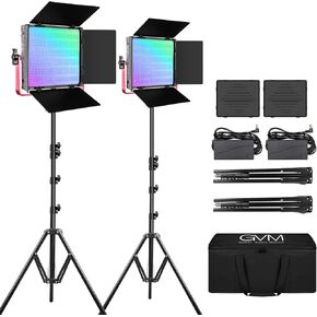 GVM 50W RGB LED Video Light, Studio Lighting with APP Control, 3200K-5600K Photography Lighting for Video, Metal housing Shell, 18 Special Lighting Source