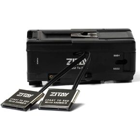 ZITAY CFast to SSD Adapter, Dual CFast 2.0 Memory Card 4TB to 2.5" SATA3 SSD Converter Compatible for Blackmagic URSA Mini 4K 4.6K Broadcast with Dual V Mount Battery Plate
